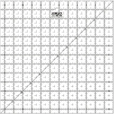 OLFA Frosted Advantage Non-Slip Ruler "The Standard"-12-1/2"X12-1/2" 1 OLFA Frosted Advantage Non-Slip Ruler "The Standard"-12-1/2"X12-1/2"