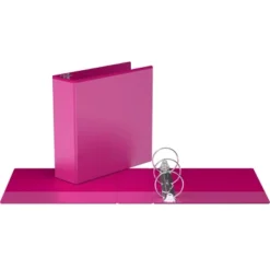3" Premium Round Ring Binder 6pk Customizable View Pink - Easyview