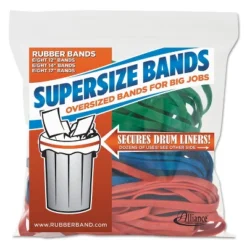 Alliance® Alliance SuperSz. Rubber Bands 12" Red 14" Green 17" Blue 1/4"w 24/Pack 08997