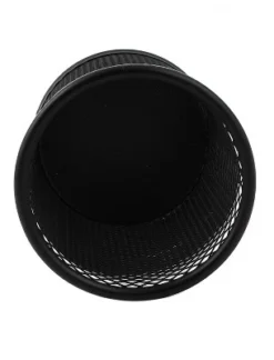 Unique Bargains Metal Mesh Cylindrical Pen Holder Container Black 4" X 3.5"