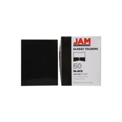 JAM Paper Laminated Two-Pocket Glossy Presentation Folders Black Bulk 25/Pack 385GBLD -Office Supplies GUEST e23db47d ed6c 4e70 8371 2714db4936ab