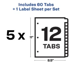 Avery Print & Apply Clear Label Dividers W/Color Tabs 12-Tab Letter 5 Sets 11405 11 Avery Print & Apply Clear Label Dividers W/Color Tabs 12-Tab Letter 5 Sets 11405 -Office Supplies GUEST e2601d96 1a01 4376 ade6 5a70668c9e2e 1