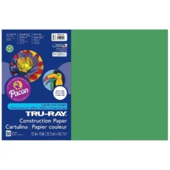 Pacon Tru-Ray 12" X 18" Construction Paper Holiday Green 50 Sheets/Pack 5 Packs (PAC102961-5)