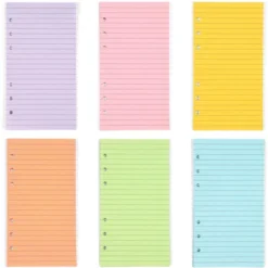 Paper Junkie 6 Pack Colored A6 Refill Paper For 6-Ring Binder, Journal, Planner, Loose Leaf Colored Lined Paper Inserts (240 Sheets/480 Pages) -Office Supplies GUEST e4c0edea 0e7e 4b1a 9f65 436d34468292