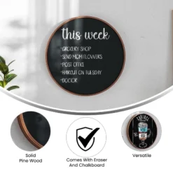 Emma And Oliver Round Wall Mounted Magnetic Chalkboards With Eraser And Chalk -Office Supplies GUEST e6455c98 86ac 4297 af32 6645fca58dd0