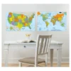 Wall Pops! White Board Decals 2ct - World And US Maps