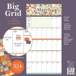 TF Publishing 2024 Wall Calendar 12"x12" Large Grid Floral -Office Supplies GUEST e9a6f963 0059 418e 9050 448974e7c8ca