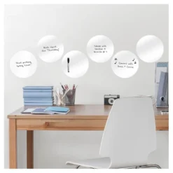 Wall Pops! Dry Erase Board Circle Decals 13" 6ct - White