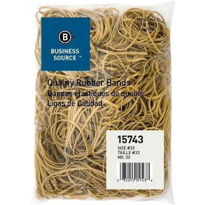 Business Source Rubber Bands Size 33 1 Lb./BG 3-1/2"x1/8" Natural Crepe 15743 1 Business Source Rubber Bands Size 33 1 Lb./BG 3-1/2"x1/8" Natural Crepe 15743