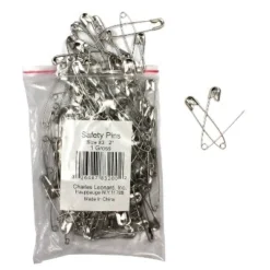 CLI Charles Leonard 2" Safety Pins Silver 144 Per Pack 5 Packs (CHL83200-5)