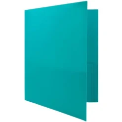JAM 6pk POP 2 Pocket School Presentation Plastic Folders Teal -Office Supplies GUEST ee3b644d 66b9 4605 b309 f6d9d7e67d70