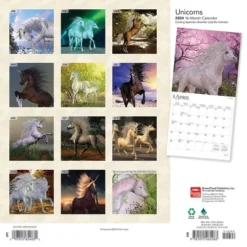 Browntrout 2024 Wall Calendar 12"x12" Unicorns Foiled