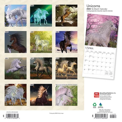 Browntrout 2024 Wall Calendar 12"x12" Unicorns Foiled 1 Browntrout 2024 Wall Calendar 12"x12" Unicorns Foiled