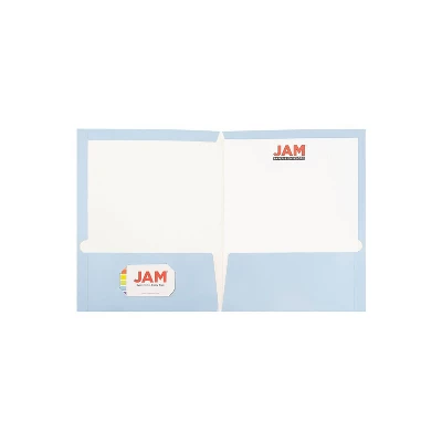 JAM Paper Laminated Two-Pocket Glossy Presentation Folders Baby Blue 31225346D 2 JAM Paper Laminated Two-Pocket Glossy Presentation Folders Baby Blue 31225346D - Image 2