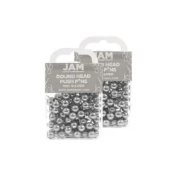 JAM Paper Colored Map Thumb Tacks Silver Round Head Push Pins 2 Packs Of 100 22432214A 10 JAM Paper Colored Map Thumb Tacks Silver Round Head Push Pins 2 Packs Of 100 22432214A -Office Supplies GUEST f19a38b4 a200 4d40 af87 6df95d4d5361