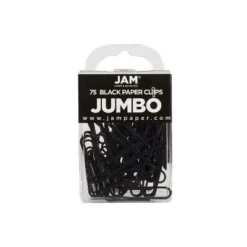 JAM Paper Jumbo Smooth Paper Clip Black 3/Pack 2184933B