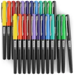 Arteza Permanent Markers Set, Rainbow, Ultra Fine Nib, 12 Assorted Colors- 24 Pack