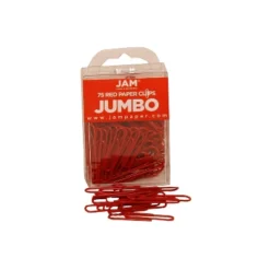 JAM Paper Colored Jumbo Paper Clips Large 2 Inch Red Paperclips 2183754A