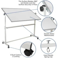 Flash Furniture HERCULES Series Double-Sided Mobile White Board Stand With Pen Tray 17 Flash Furniture HERCULES Series Double-Sided Mobile White Board Stand With Pen Tray -Office Supplies GUEST f9b3f50a 31ee 4e5b bdaa 7d86fb31bb9a