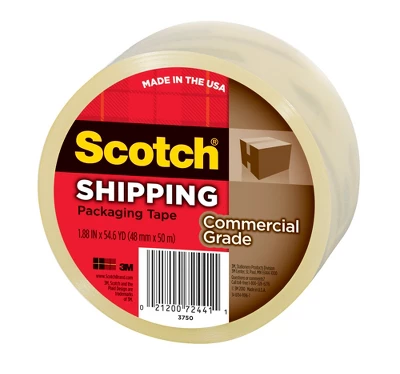 Scotch 3750 Commercial Grade Shipping Tape, 1.88 Inches X 54.6 Yards, Clear 1 Scotch 3750 Commercial Grade Shipping Tape, 1.88 Inches X 54.6 Yards, Clear