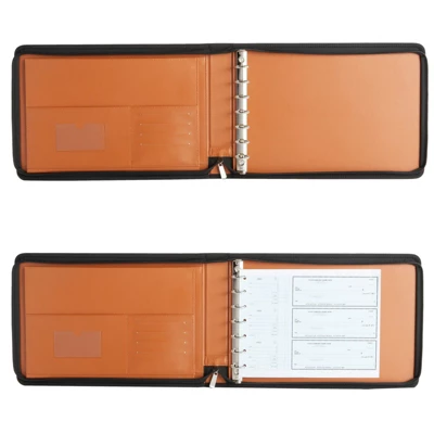 Stockroom Plus Brown 7 Ring Business Checkbook Binder With Zipper For Checks, PU Leather, 15 X 11 X 2 In 5 Stockroom Plus Brown 7 Ring Business Checkbook Binder With Zipper For Checks, PU Leather, 15 X 11 X 2 In - Image 5