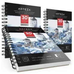 Arteza Watercolor Paper Pad, Spiral-Bound, Heavyweight Paper, 5.5"x8.5", 30 Sheets - 3 Pack -Office Supplies GUEST ff522bad 46c7 43c1 bd47 fad7ac39bc0e